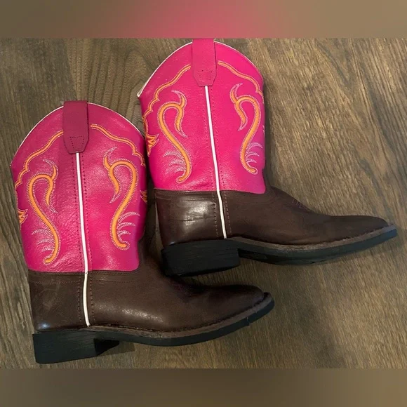 Old West Girls Leather Cowgirl Western Boots ~Size 3 (see measurements) - Picture 3 of 7